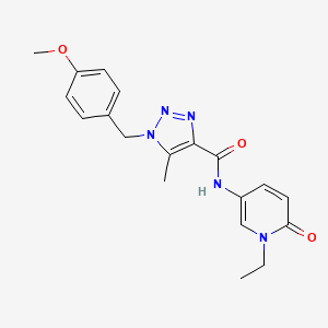 molecular formula C19H21N5O3 B7247185 N-(1-ethyl-6-oxopyridin-3-yl)-1-[(4-methoxyphenyl)methyl]-5-methyltriazole-4-carboxamide 