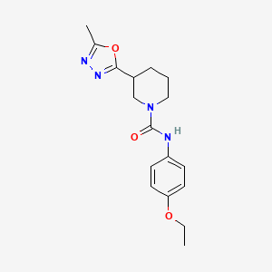 molecular formula C17H22N4O3 B7247223 N-(4-ethoxyphenyl)-3-(5-methyl-1,3,4-oxadiazol-2-yl)piperidine-1-carboxamide 