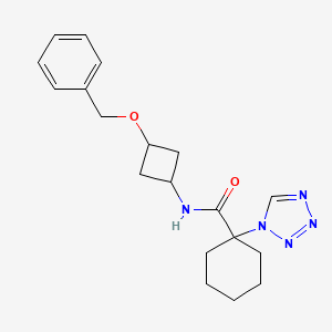 molecular formula C19H25N5O2 B7247231 N-(3-phenylmethoxycyclobutyl)-1-(tetrazol-1-yl)cyclohexane-1-carboxamide 