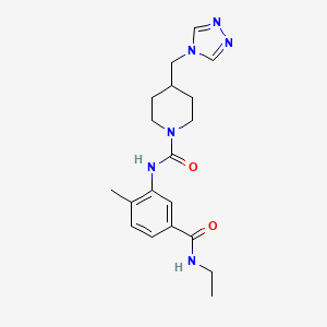 molecular formula C19H26N6O2 B7247253 N-[5-(ethylcarbamoyl)-2-methylphenyl]-4-(1,2,4-triazol-4-ylmethyl)piperidine-1-carboxamide 