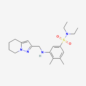 molecular formula C20H30N4O2S B7247281 N,N-diethyl-3,4-dimethyl-5-(4,5,6,7-tetrahydropyrazolo[1,5-a]pyridin-2-ylmethylamino)benzenesulfonamide 