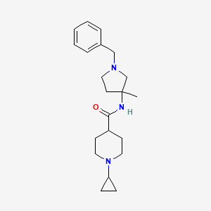molecular formula C21H31N3O B7247646 N-(1-benzyl-3-methylpyrrolidin-3-yl)-1-cyclopropylpiperidine-4-carboxamide 