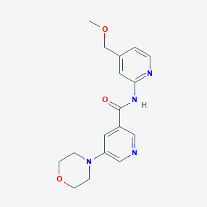 molecular formula C17H20N4O3 B7247665 N-[4-(methoxymethyl)pyridin-2-yl]-5-morpholin-4-ylpyridine-3-carboxamide 