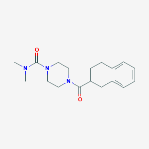 molecular formula C18H25N3O2 B7247683 N,N-dimethyl-4-(1,2,3,4-tetrahydronaphthalene-2-carbonyl)piperazine-1-carboxamide 