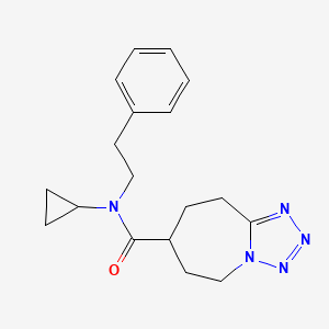molecular formula C18H23N5O B7247705 N-cyclopropyl-N-(2-phenylethyl)-6,7,8,9-tetrahydro-5H-tetrazolo[1,5-a]azepine-7-carboxamide 