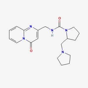 molecular formula C19H25N5O2 B7247812 N-[(4-oxopyrido[1,2-a]pyrimidin-2-yl)methyl]-2-(pyrrolidin-1-ylmethyl)pyrrolidine-1-carboxamide 