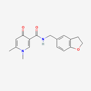 molecular formula C17H18N2O3 B7250942 N-(2,3-dihydro-1-benzofuran-5-ylmethyl)-1,6-dimethyl-4-oxopyridine-3-carboxamide 