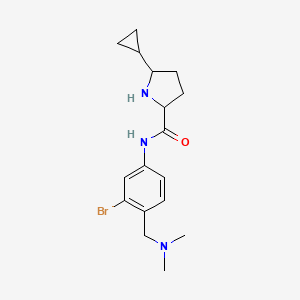 molecular formula C17H24BrN3O B7250964 N-[3-bromo-4-[(dimethylamino)methyl]phenyl]-5-cyclopropylpyrrolidine-2-carboxamide 