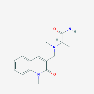 molecular formula C19H27N3O2 B7251195 N-tert-butyl-2-[methyl-[(1-methyl-2-oxoquinolin-3-yl)methyl]amino]propanamide 