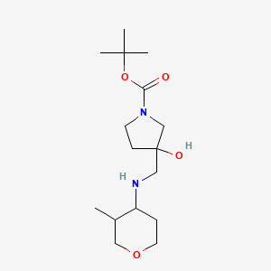 molecular formula C16H30N2O4 B7251228 Tert-butyl 3-hydroxy-3-[[(3-methyloxan-4-yl)amino]methyl]pyrrolidine-1-carboxylate 