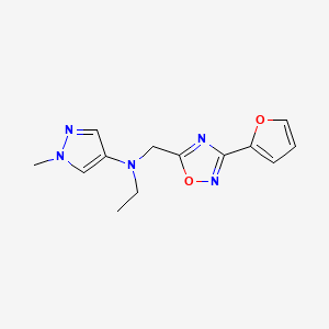 molecular formula C13H15N5O2 B7251355 N-ethyl-N-[[3-(furan-2-yl)-1,2,4-oxadiazol-5-yl]methyl]-1-methylpyrazol-4-amine 