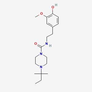 molecular formula C19H31N3O3 B7251632 N-[2-(4-hydroxy-3-methoxyphenyl)ethyl]-4-(2-methylbutan-2-yl)piperazine-1-carboxamide 