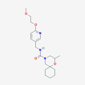 molecular formula C20H31N3O4 B7251633 N-[[6-(2-methoxyethoxy)pyridin-3-yl]methyl]-2-methyl-1-oxa-4-azaspiro[5.5]undecane-4-carboxamide 