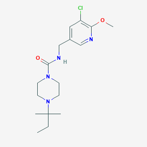 molecular formula C17H27ClN4O2 B7251653 N-[(5-chloro-6-methoxypyridin-3-yl)methyl]-4-(2-methylbutan-2-yl)piperazine-1-carboxamide 