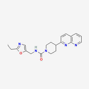 molecular formula C20H23N5O2 B7251671 N-[(2-ethyl-1,3-oxazol-5-yl)methyl]-4-(1,8-naphthyridin-2-yl)piperidine-1-carboxamide 