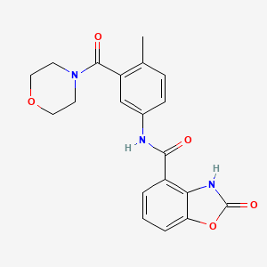 molecular formula C20H19N3O5 B7251811 N-[4-methyl-3-(morpholine-4-carbonyl)phenyl]-2-oxo-3H-1,3-benzoxazole-4-carboxamide 
