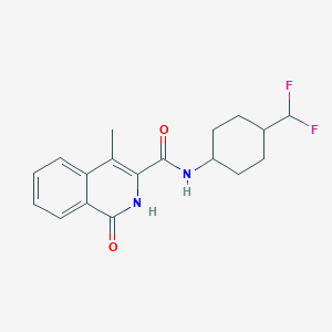 molecular formula C18H20F2N2O2 B7251861 N-[4-(difluoromethyl)cyclohexyl]-4-methyl-1-oxo-2H-isoquinoline-3-carboxamide 