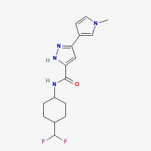 molecular formula C16H20F2N4O B7251869 N-[4-(difluoromethyl)cyclohexyl]-3-(1-methylpyrrol-3-yl)-1H-pyrazole-5-carboxamide 