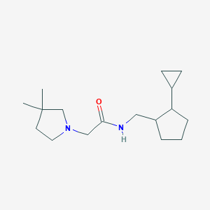 molecular formula C17H30N2O B7251884 N-[(2-cyclopropylcyclopentyl)methyl]-2-(3,3-dimethylpyrrolidin-1-yl)acetamide 