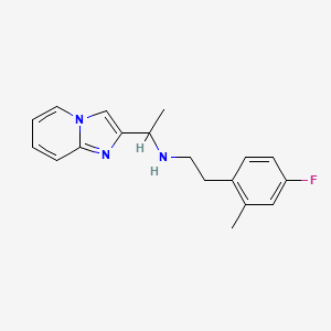 molecular formula C18H20FN3 B7252064 N-[2-(4-fluoro-2-methylphenyl)ethyl]-1-imidazo[1,2-a]pyridin-2-ylethanamine 