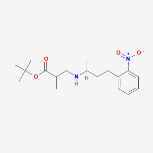 molecular formula C18H28N2O4 B7252066 Tert-butyl 2-methyl-3-[4-(2-nitrophenyl)butan-2-ylamino]propanoate 
