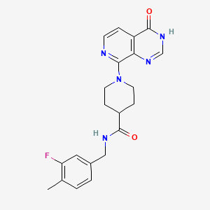 molecular formula C21H22FN5O2 B7252123 N-[(3-fluoro-4-methylphenyl)methyl]-1-(4-oxo-3H-pyrido[3,4-d]pyrimidin-8-yl)piperidine-4-carboxamide 