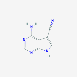 molecular formula C7H5N5 B072526 4-Amino-7H-pyrrolo[2,3-d]pyrimidine-5-carbonitrile CAS No. 1500-90-9