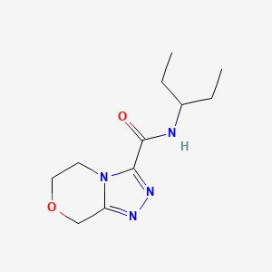 molecular formula C11H18N4O2 B7252713 N-pentan-3-yl-6,8-dihydro-5H-[1,2,4]triazolo[3,4-c][1,4]oxazine-3-carboxamide 