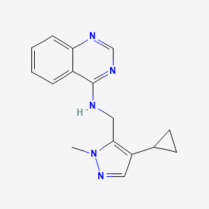 molecular formula C16H17N5 B7252798 N-[(4-cyclopropyl-2-methylpyrazol-3-yl)methyl]quinazolin-4-amine 
