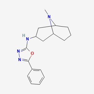 molecular formula C17H22N4O B7252802 N-(9-methyl-9-azabicyclo[3.3.1]nonan-3-yl)-5-phenyl-1,3,4-oxadiazol-2-amine 