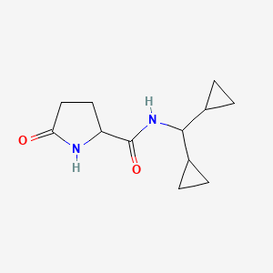 molecular formula C12H18N2O2 B7252923 N-(dicyclopropylmethyl)-5-oxopyrrolidine-2-carboxamide 