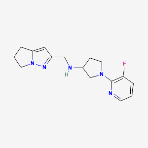molecular formula C16H20FN5 B7253414 N-(5,6-dihydro-4H-pyrrolo[1,2-b]pyrazol-2-ylmethyl)-1-(3-fluoropyridin-2-yl)pyrrolidin-3-amine 