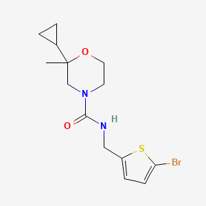 molecular formula C14H19BrN2O2S B7255201 N-[(5-bromothiophen-2-yl)methyl]-2-cyclopropyl-2-methylmorpholine-4-carboxamide 