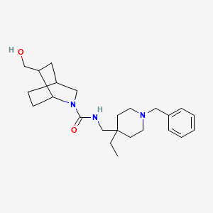 molecular formula C24H37N3O2 B7255383 N-[(1-benzyl-4-ethylpiperidin-4-yl)methyl]-6-(hydroxymethyl)-2-azabicyclo[2.2.2]octane-2-carboxamide 