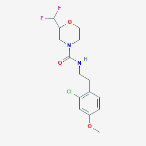 molecular formula C16H21ClF2N2O3 B7255384 N-[2-(2-chloro-4-methoxyphenyl)ethyl]-2-(difluoromethyl)-2-methylmorpholine-4-carboxamide 