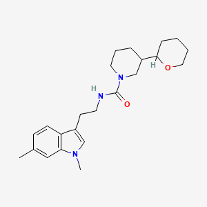 molecular formula C23H33N3O2 B7255424 N-[2-(1,6-dimethylindol-3-yl)ethyl]-3-(oxan-2-yl)piperidine-1-carboxamide 