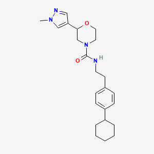 molecular formula C23H32N4O2 B7255584 N-[2-(4-cyclohexylphenyl)ethyl]-2-(1-methylpyrazol-4-yl)morpholine-4-carboxamide 