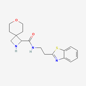 molecular formula C17H21N3O2S B7255822 N-[2-(1,3-benzothiazol-2-yl)ethyl]-7-oxa-2-azaspiro[3.5]nonane-3-carboxamide 
