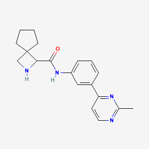 molecular formula C19H22N4O B7255834 N-[3-(2-methylpyrimidin-4-yl)phenyl]-2-azaspiro[3.4]octane-3-carboxamide 