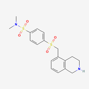 molecular formula C18H22N2O4S2 B7256678 N,N-dimethyl-4-(1,2,3,4-tetrahydroisoquinolin-5-ylmethylsulfonyl)benzenesulfonamide 