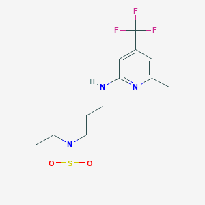 molecular formula C13H20F3N3O2S B7256720 N-ethyl-N-[3-[[6-methyl-4-(trifluoromethyl)pyridin-2-yl]amino]propyl]methanesulfonamide 