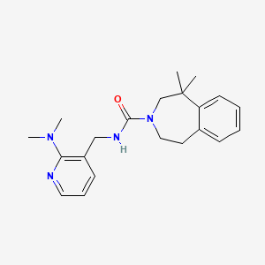 molecular formula C21H28N4O B7256829 N-[[2-(dimethylamino)pyridin-3-yl]methyl]-5,5-dimethyl-2,4-dihydro-1H-3-benzazepine-3-carboxamide 