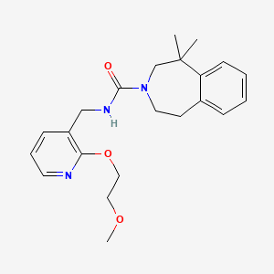 molecular formula C22H29N3O3 B7256832 N-[[2-(2-methoxyethoxy)pyridin-3-yl]methyl]-5,5-dimethyl-2,4-dihydro-1H-3-benzazepine-3-carboxamide 