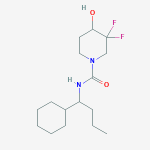 molecular formula C16H28F2N2O2 B7256983 N-(1-cyclohexylbutyl)-3,3-difluoro-4-hydroxypiperidine-1-carboxamide 