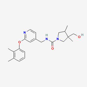 molecular formula C22H29N3O3 B7257126 N-[[2-(2,3-dimethylphenoxy)pyridin-4-yl]methyl]-3-(hydroxymethyl)-3,4-dimethylpyrrolidine-1-carboxamide 
