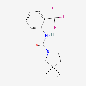 molecular formula C14H15F3N2O2 B7257181 N-[2-(trifluoromethyl)phenyl]-2-oxa-7-azaspiro[3.4]octane-7-carboxamide 