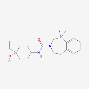 molecular formula C21H32N2O2 B7257182 N-(4-ethyl-4-hydroxycyclohexyl)-5,5-dimethyl-2,4-dihydro-1H-3-benzazepine-3-carboxamide 
