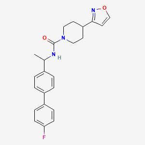 molecular formula C23H24FN3O2 B7257191 N-[1-[4-(4-fluorophenyl)phenyl]ethyl]-4-(1,2-oxazol-3-yl)piperidine-1-carboxamide 