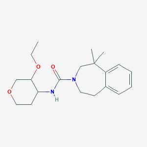 molecular formula C20H30N2O3 B7257225 N-(3-ethoxyoxan-4-yl)-5,5-dimethyl-2,4-dihydro-1H-3-benzazepine-3-carboxamide 
