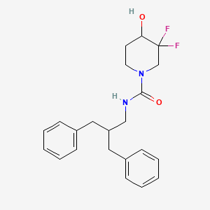molecular formula C22H26F2N2O2 B7257237 N-(2-benzyl-3-phenylpropyl)-3,3-difluoro-4-hydroxypiperidine-1-carboxamide 